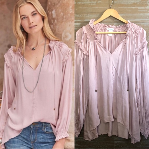 pink peasant blouse